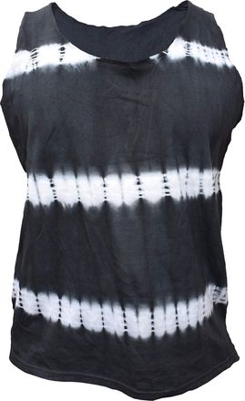 Gheri Mens Cotton Sleeveless Sando Singlet Summer Vest Sleevesless Top Black Tie Dye Medium