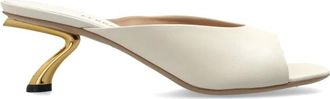 Ferragamo Igea Muiltjes met Hak - Dames - Muiltjes - Beige - 36 1/2 EU - Leer - Schoenen