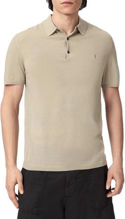 AllSaints Mode Merino Wool Polo in Powdered Green at Nordstrom, Size Xx-Large