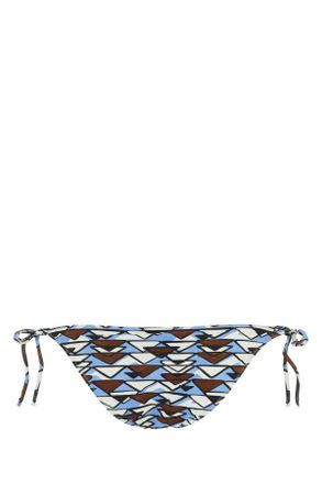 Prada Womens Printed Stretch Nylon Bikini Bottom Celestetabacc Exterior: Elastane Costumi Da Bagno Swimwear