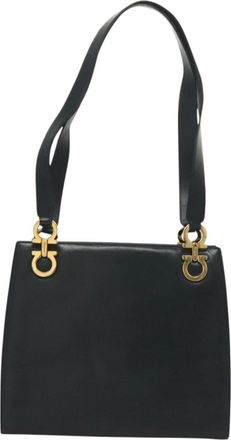 Ferragamo Gancini Navy Leather Shoulder Bag (Pre-Owned)