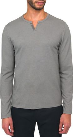 W.R.K Lucerine White Waffle Cotton & Modal Henley in Grey at Nordstrom, Size Xx-Large