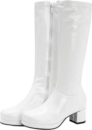 Generic Womens Knee-High Boots Round Toe Heel Pu Big