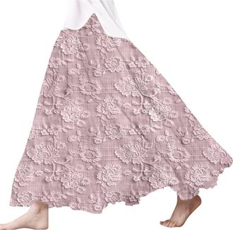 Generic Women Skirts for UK Knee Length Lace Maxi Skirts for UK Beach Vacation Clothes Plus Size Skirt Suit Casualskirt Cuteskirt Longskirts Petite Traight Li