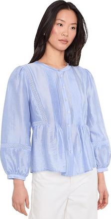 Vince Camuto Crew Neck With Pleated Front Womens Clothing Cool Lavender : SM, Lyocell/Nylon