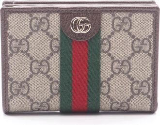 Gucci Beige Brown Multi-Color Leather Pvc Wallet (Bi-Fold) (Pre-Owned)