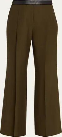 Loewe Leather Logo-Band Straight-Leg Tailored Trousers