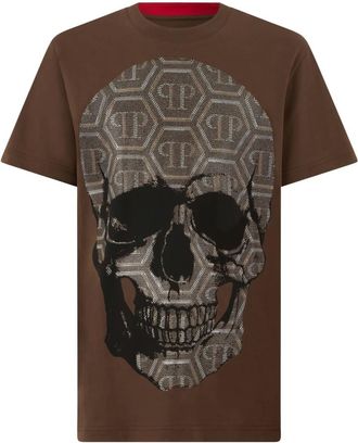 Philipp Plein Camiseta Cuello Redondo Ss Skull - Tops - Hombre - Marr&oacute;n - 2XL