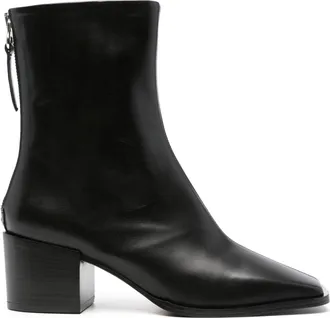 Aeyde Amina 60mm leather boots - women - Calf Leather/Calf Leather/Rubber/Calf Leather - 40 - Black
