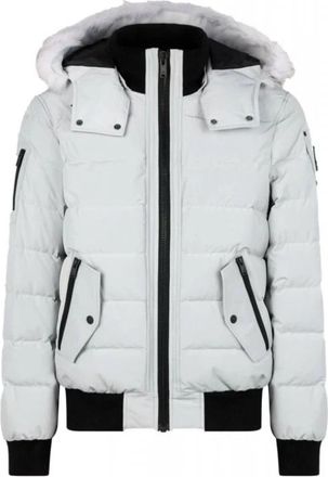 Moose Knuckles Onyx Scotchtown Shearling Bomber Jacket - Heren - Bomber jackets - Grijs - M - Polyester - Jassen
