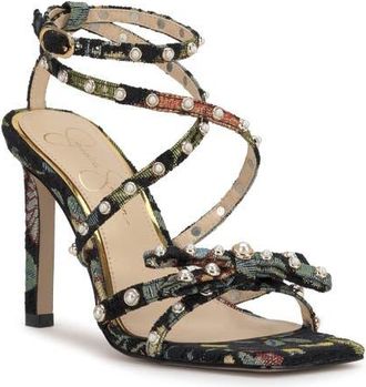 Jessica Simpson Loelva Studded Strappy Sandal in Black Multi at Nordstrom, Size 9.5
