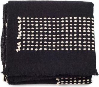 Studio Variously Walnut Black Yak With Hand Knotted Merino Stripes Handloom Throw in Black/walnut at Nordstrom