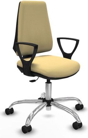 Piqueras y Crespo Piqueras Y Crespo - Elche Cp Similpiel Crema Brazos Fijos Base Cromada Ruedas Nailon 65mm