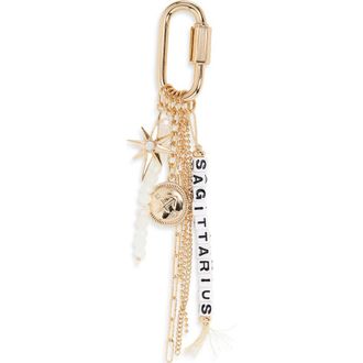 Chelsea28 Zodiac Bead Bag Charm in Sagittarius- White Multi- Gold at Nordstrom
