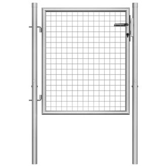 Berkfield Home Garden Gate Galvanised Steel 105x125 cm Silver