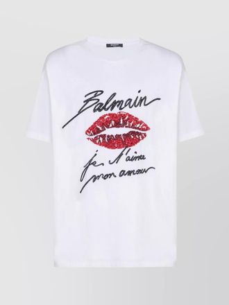 Balmain lips embroid t-shirt - reg fit