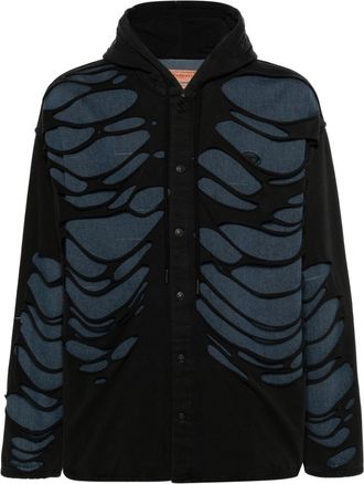 Diesel D-Dewny-Hood-S distressed shirt - men - Cotton - L - Blue