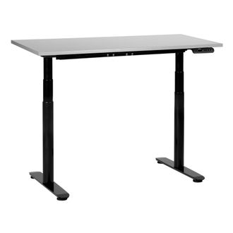 Beliani Beliani - Escritorio De Altura Regulable El&eacute;ctrico Dise&ntilde;o Moderno Patas Redondas 120 X 72 Cm Tablero Gris Soporte De Acero Negro Destinas