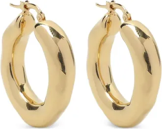 Jil Sander brass hoop earrings - women - Brass - One Size - Gold