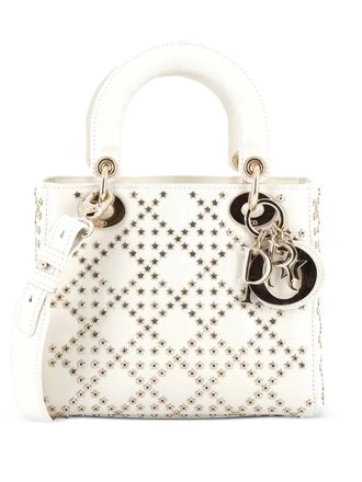 Dior My ABCDior Lady Dior Bag Cannage Lucky Star Studded Lambskin crossbody bag - Bianco