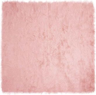 vidaXL Faux Sheepskin Rug Tafalla Pink 240 x 240 cm Polyester vidaXL