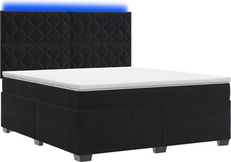 vidaXL Letto Box Spring Con Materasso Nero 140 X 200 Cm Velluto Vidaxl