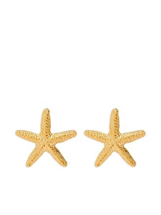 Kenneth Jay Lane starfish stud earrings - women - 22kt Gold Plated Brass - One Size
