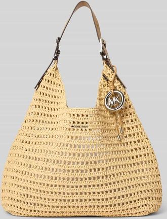 Michael Kors Hobo Shoulder Bag mit Label-Applikation Modell NOLITA in Beige, Gr&ouml;&szlig;e 1