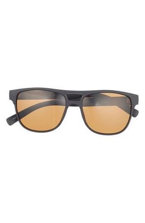 Hurley 55mm Rounded Aviator Sunglasses in Matte Black /Brown at Nordstrom Rack