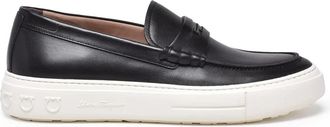 Ferragamo Black Leather Melville Loafers