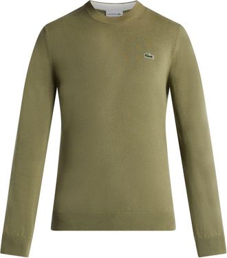 Lacoste logo-patch cotton jumper - men - Organic Cotton - 3 - Green