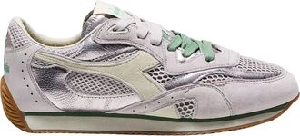 Diadora Stonewash Pigskin Leather Metallic Sneakers