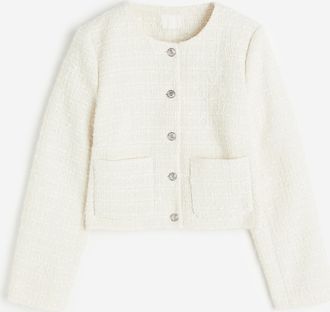H&M Bouclé-Jacke - White