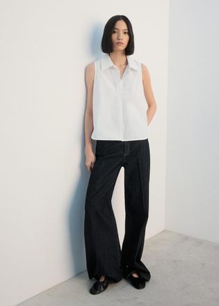 Mango Camicia cotone senza maniche bianco - Donna - XS - MANGO