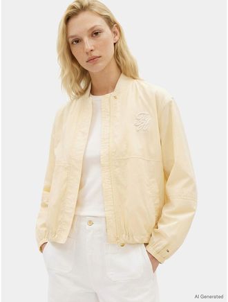 Tommy Hilfiger Womens Water-Repellent Oversized Bomber Jacket - Beige - XL