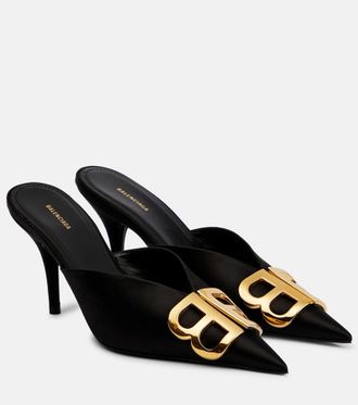 Balenciaga BB satin mules