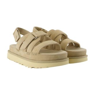 UGG Womens Goldenstar Gleam Sandal Beige Calfskin