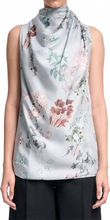 Altuzarra Floral Drape Front Top In Storm Flowers