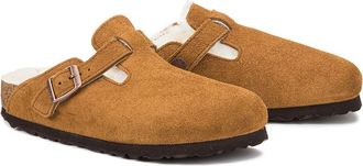 Birkenstock Gevoerde klompen in suèdeleer Boston VL/Fell