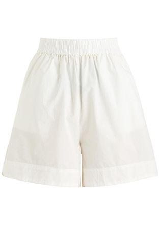 LMND Lemonade Lmnd Lemonade Chiara Cotton-poplin Shorts - White - L (UK14 / L)