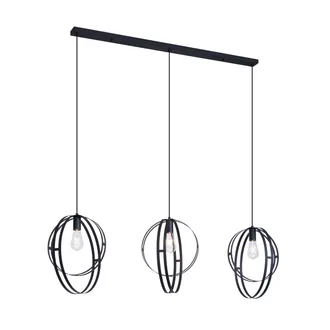 QAZQA Qazqa Smart Hanglamp Zwart Langwerpig 3-lichts Incl. Wifi G95