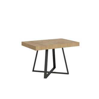 ITYhome Mesa extensible 80x120/204 cm efecto madera, roble natural