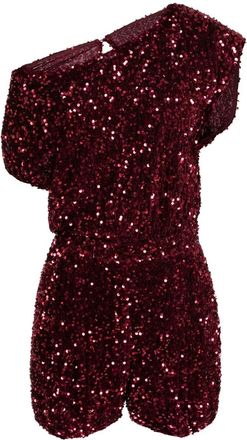 Elisabetta Franchi sequin-embellished chenille playsuit - women - Polyester - 38 - Red