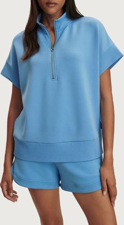 Varley Ritchie Short Sleeve Half Zip in Azure Blue at Nordstrom, Size X-Large