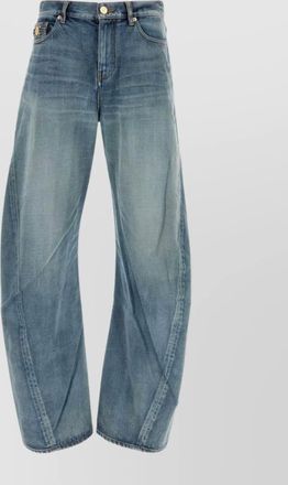 Versace faded wash denim jeans with contrast stitching