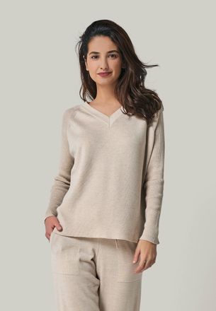 You Look Perfect PULLOVER DORINA - Merino Pullover mit V-Ausschnitt