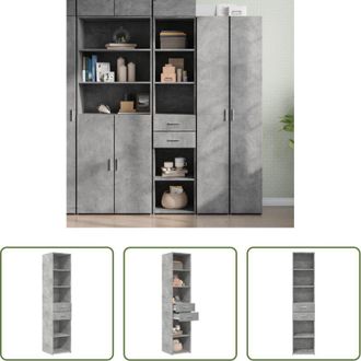 vidaXL vidaXL Credenza moderna - Credenza Grigio Cemento 40x42,5x185 cm in Legno Multistrato
