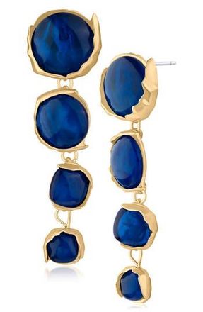 Jardin Graduated Sculpted Circle Drop Earrings in Blue/Gold at Nordstrom Rack