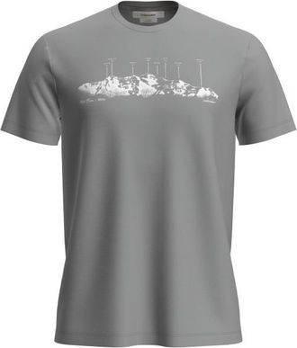 Icebreaker Merino 150 Tech Lite S/S Tee The Peaks Merinoshirt f&uuml;r Herren | grau