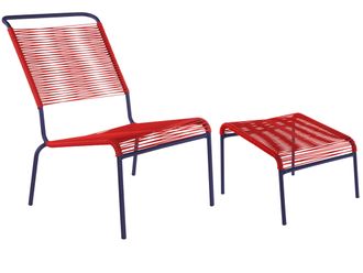 Schubiger M&ouml;bel Spaghetti-Lounger-Hochlehner + Hocker S&auml;ntis